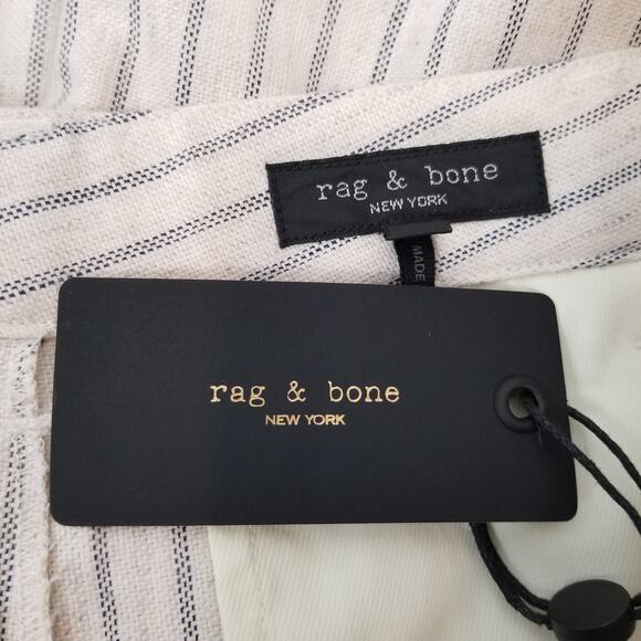 Rag & Bone NWT Women's Natural Stripe Ivy Stripe Culotte Wide Leg Pants Size 12 - Picture 9 of 11